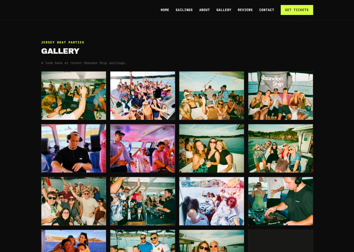 The photo gallery page
