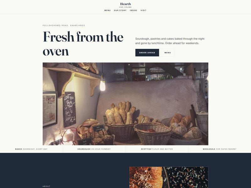 Bakery website template