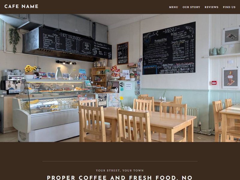 Cafe and restaurant website template