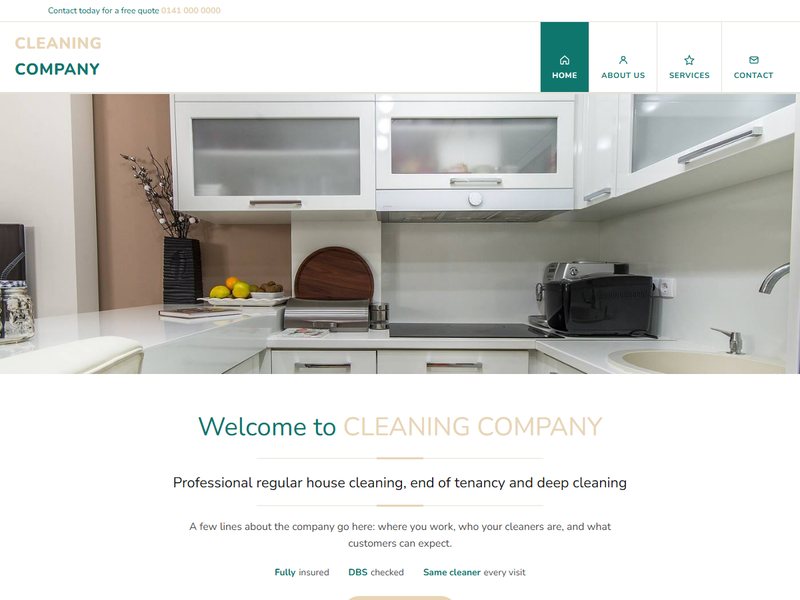 Cleaning company website template
