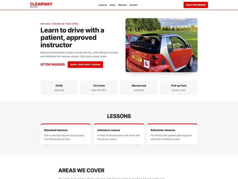 Driving instructor website template