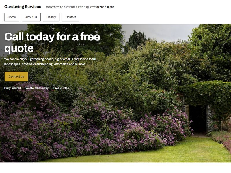 Gardener and landscaper website template