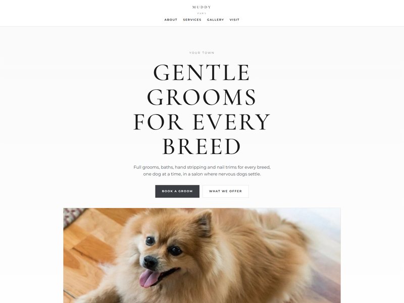 Dog groomer website template