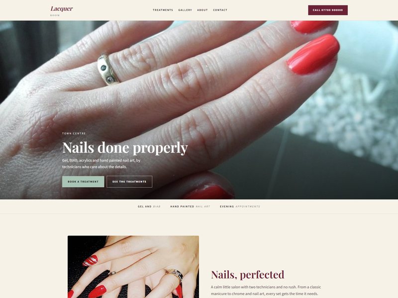 Nail salon website template