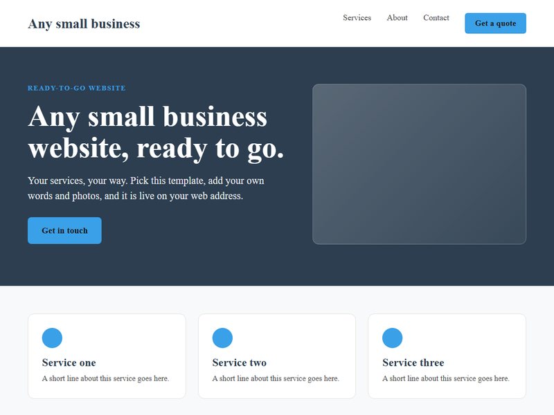 Any small business website template