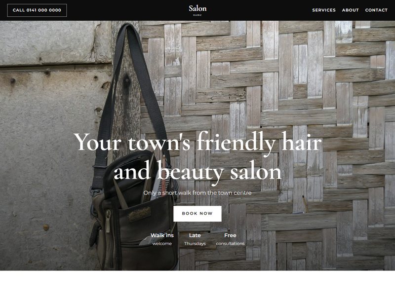 Hair and beauty website template