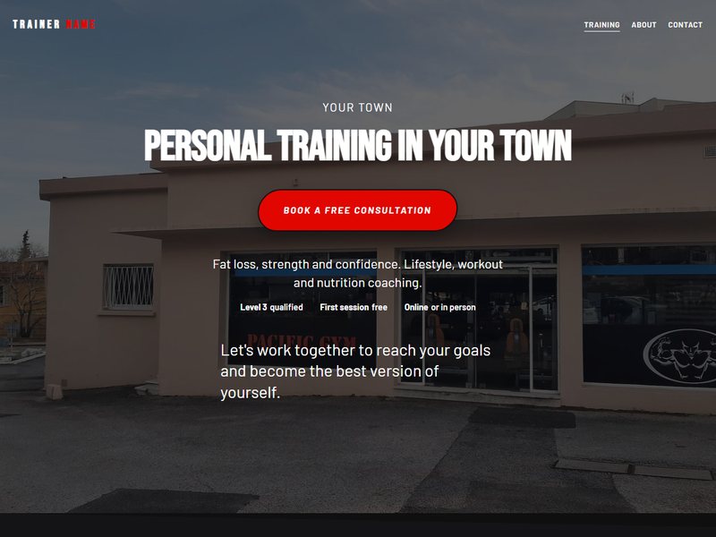 Personal trainer website template