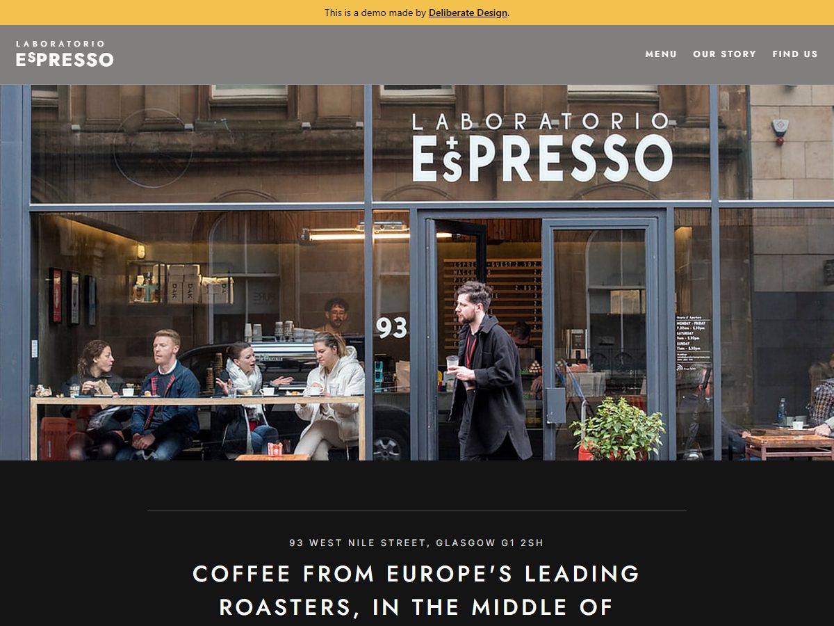 Laboratorio Espresso website, home page