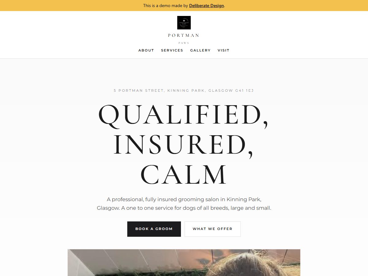 Portman Paws website, home page