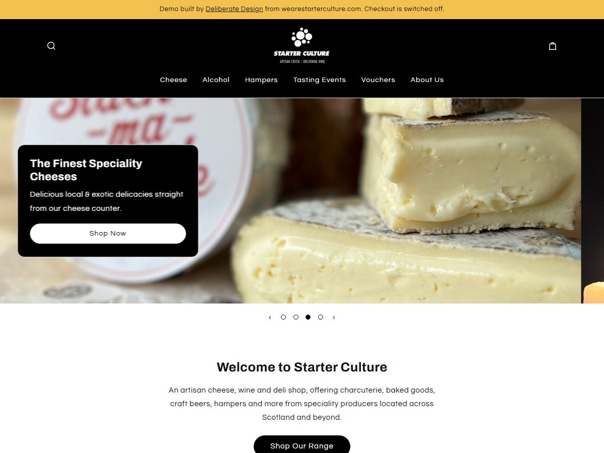 Starter Culture website, home page